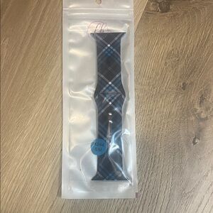 Plaid Blue and Black  Apple Watch Band